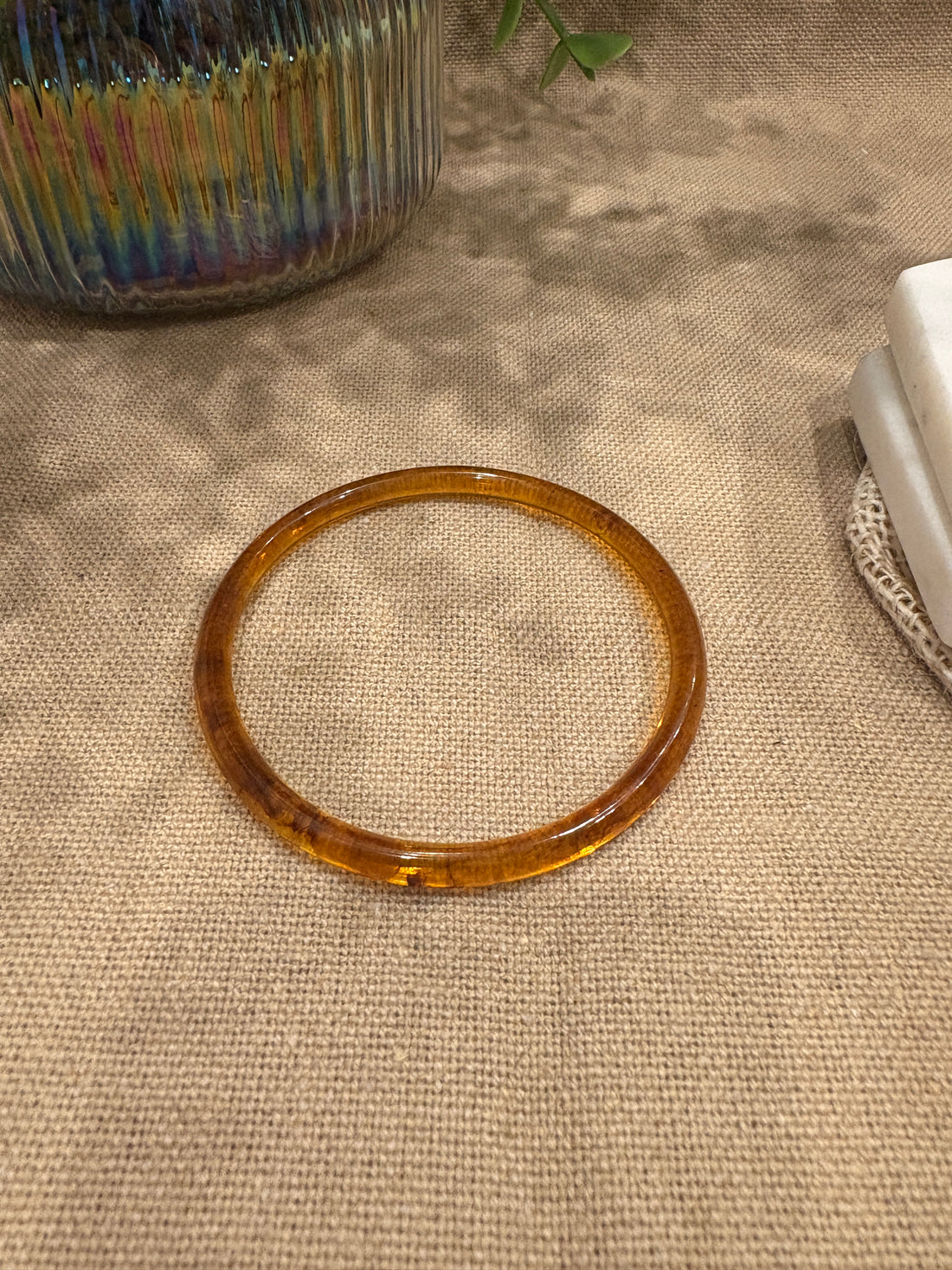 Brown Retro Solid Acrylic Bangle
