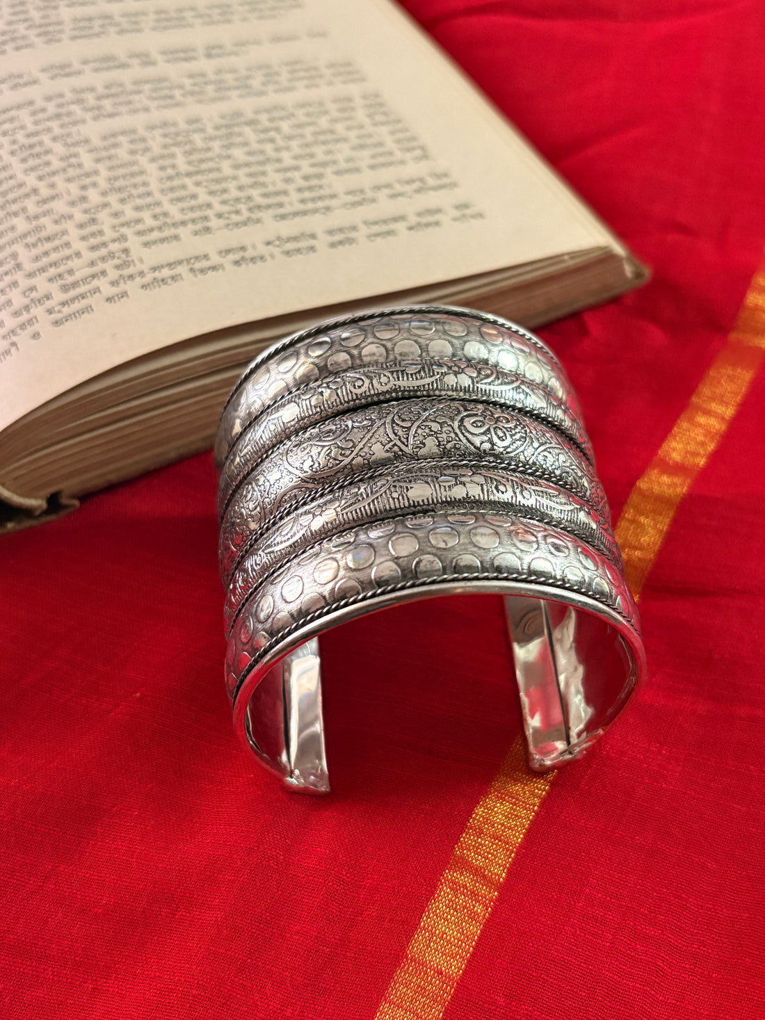 Mehira Silver Oxidized Bracelet Cuff