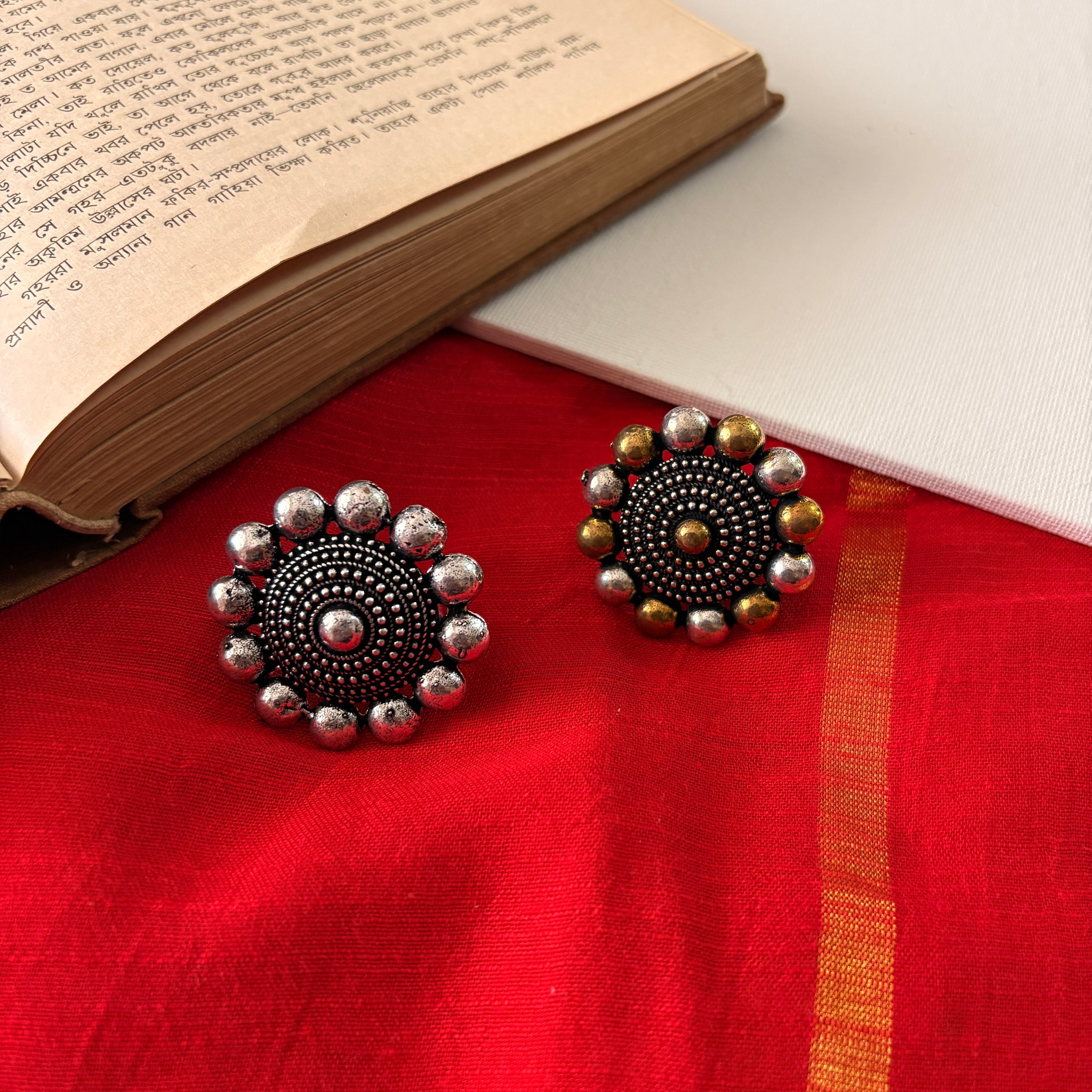 Manikya Silver Oxidised Ring Pack Of Two