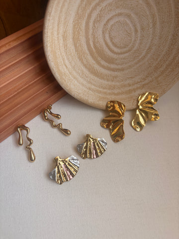 Niska Statement Earrings 18k Gold plated Anti Tarnish Pack of three