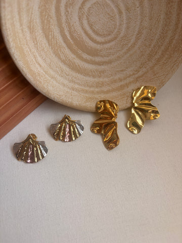 Niska Statement Earrings 18k Gold plated Anti Tarnish Pack of two