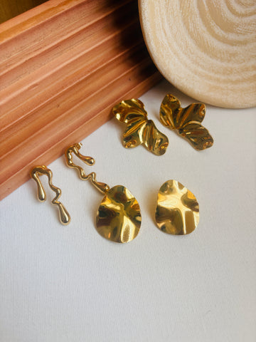 Niska Statement Earrings 18k gold plated Anti Tarnish Pack of three