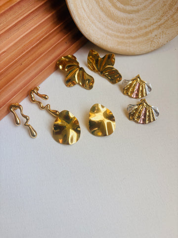 Niska Statement Earrings 18k gold plated Anti Tarnish Pack of four