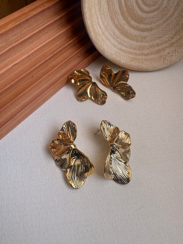 Niska Statement Earrings 18k Gold plated Anti Tarnish Pack of two