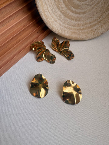 Niska Statement Earrings 18k Gold plated Anti Tarnish Pack of two