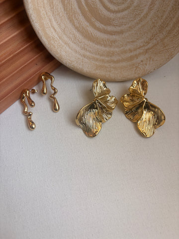 Niska Statement Earrings 18k Gold plated Anti Tarnish Pack of 2