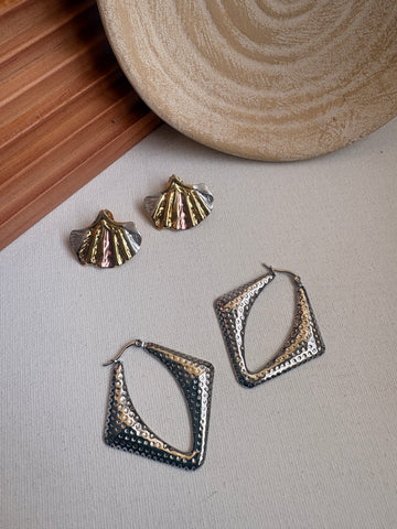 Niska Statement Earrings 18k Gold plated Anti Tarnish Pack of two