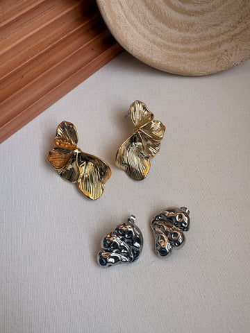 Niska Statement Earrings 18k Gold plated Anti Tarnish Pack of two