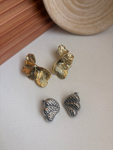 Niska Statement Earrings 18k Gold plated Anti Tarnish Pack of two