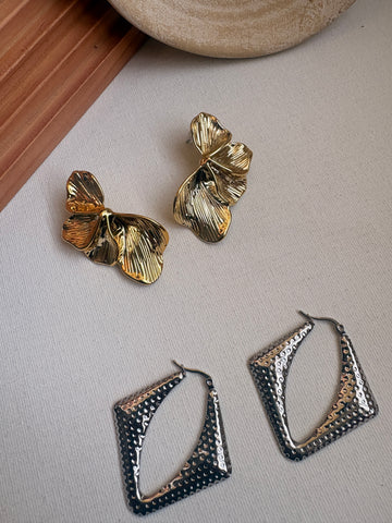 Niska Statement Earrings 18k Gold plated Anti Tarnish Pack of two