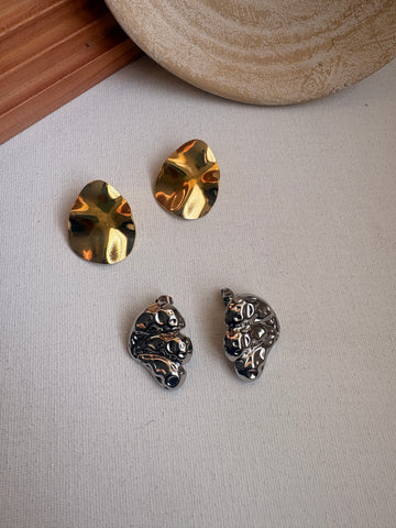 Niska Statement Earrings 18k Gold plated Anti Tarnish Pack of two