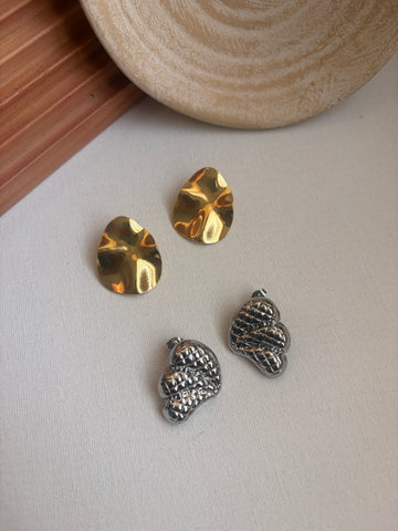 Niska Statement Earrings 18k Gold plated Anti Tarnish Pack of two