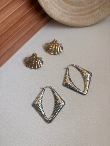 Niska Statement Earrings 18k Gold plated Anti Tarnish Pack of two