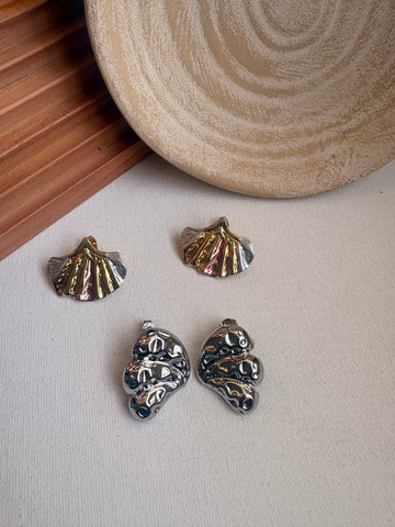 Niska Statement Earrings 18k Gold plated Anti Tarnish Pack of two
