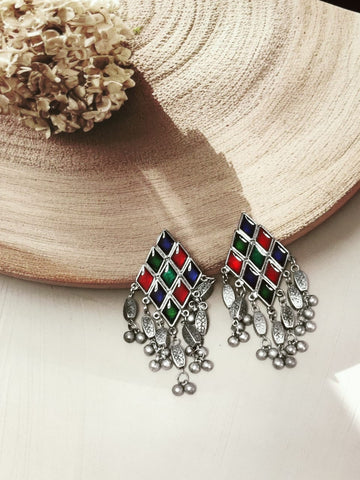 Niska Minimalist Ornate Earring Multi Colour