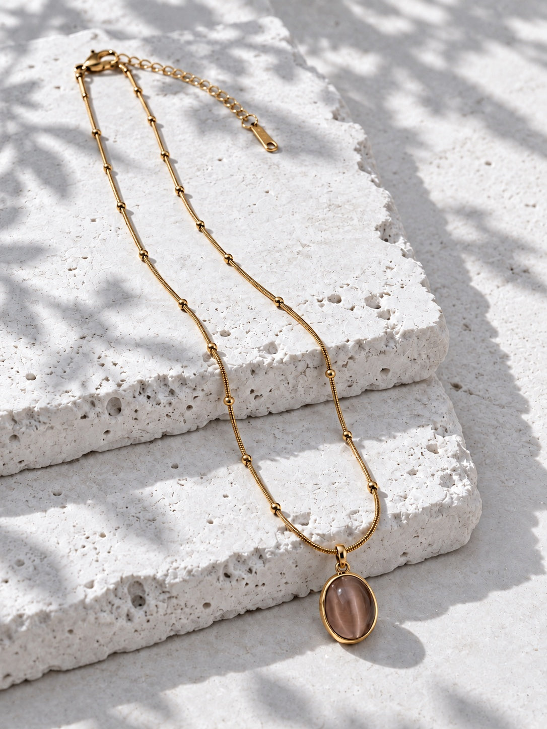 Niska gold-tone oval pendant AD Stone Silver replica necklace