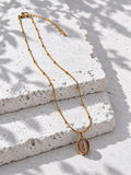 Niska gold-tone oval pendant AD Stone Silver replica necklace