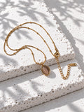 Niska gold-tone oval pendant AD Stone Silver replica necklace