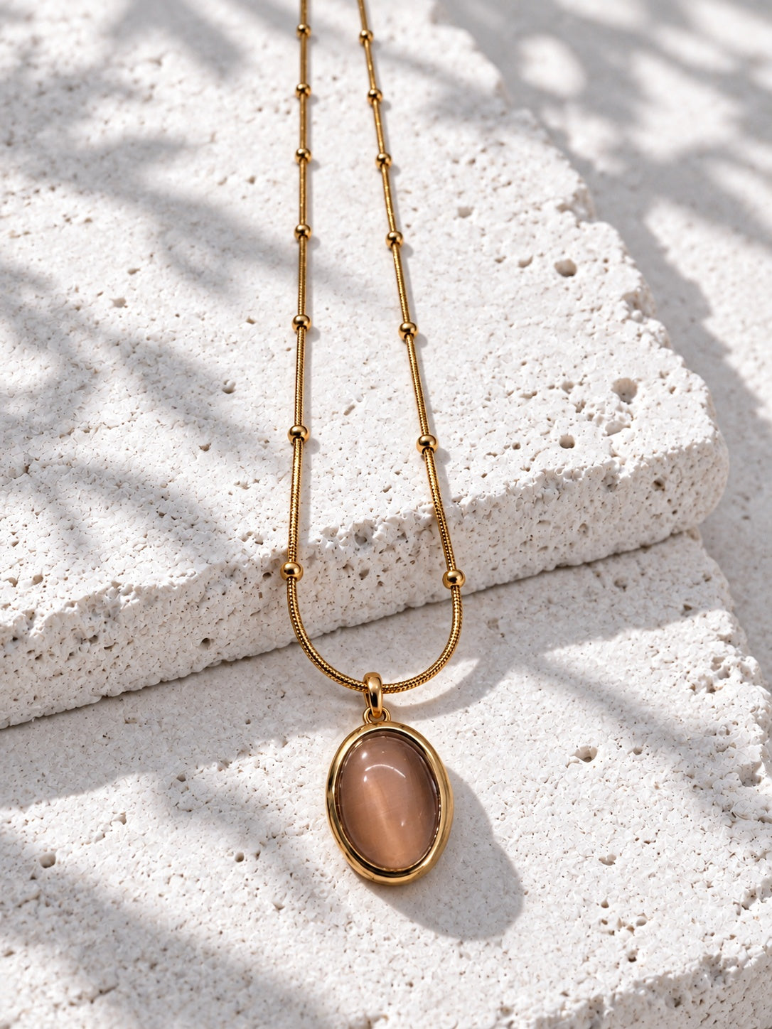 Niska gold-tone oval pendant AD Stone Silver replica necklace