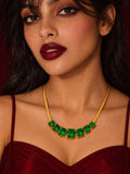 Niska green AD Stone Silver replica necklace on model