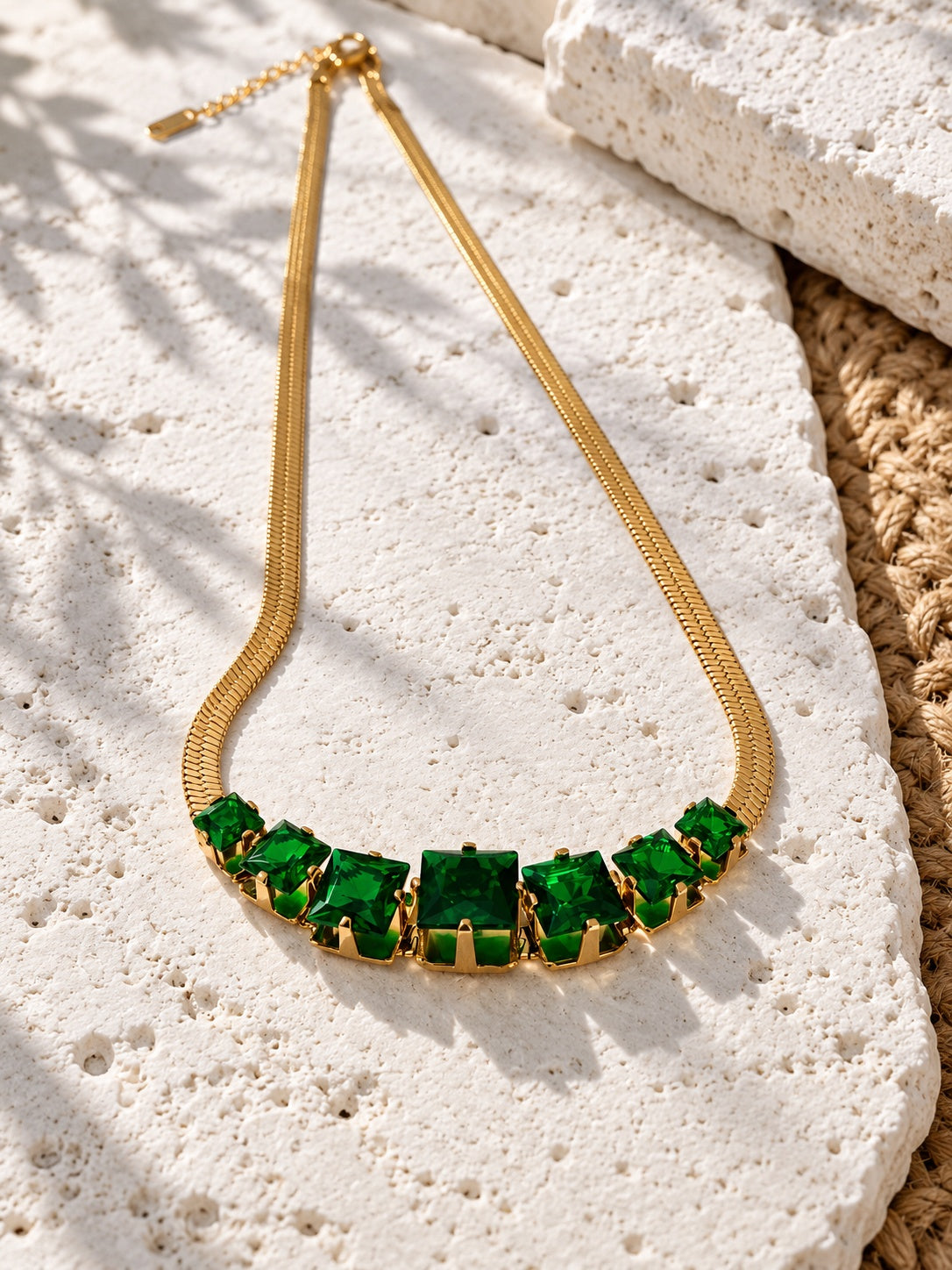 Niska green AD Stone Silver replica necklace