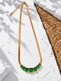 Niska green AD Stone Silver replica necklace