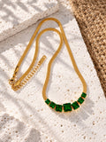 Niska green AD Stone Silver replica necklace