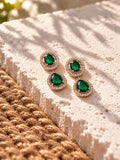 Niska green stone gold-tone AD replica necklace set view 4