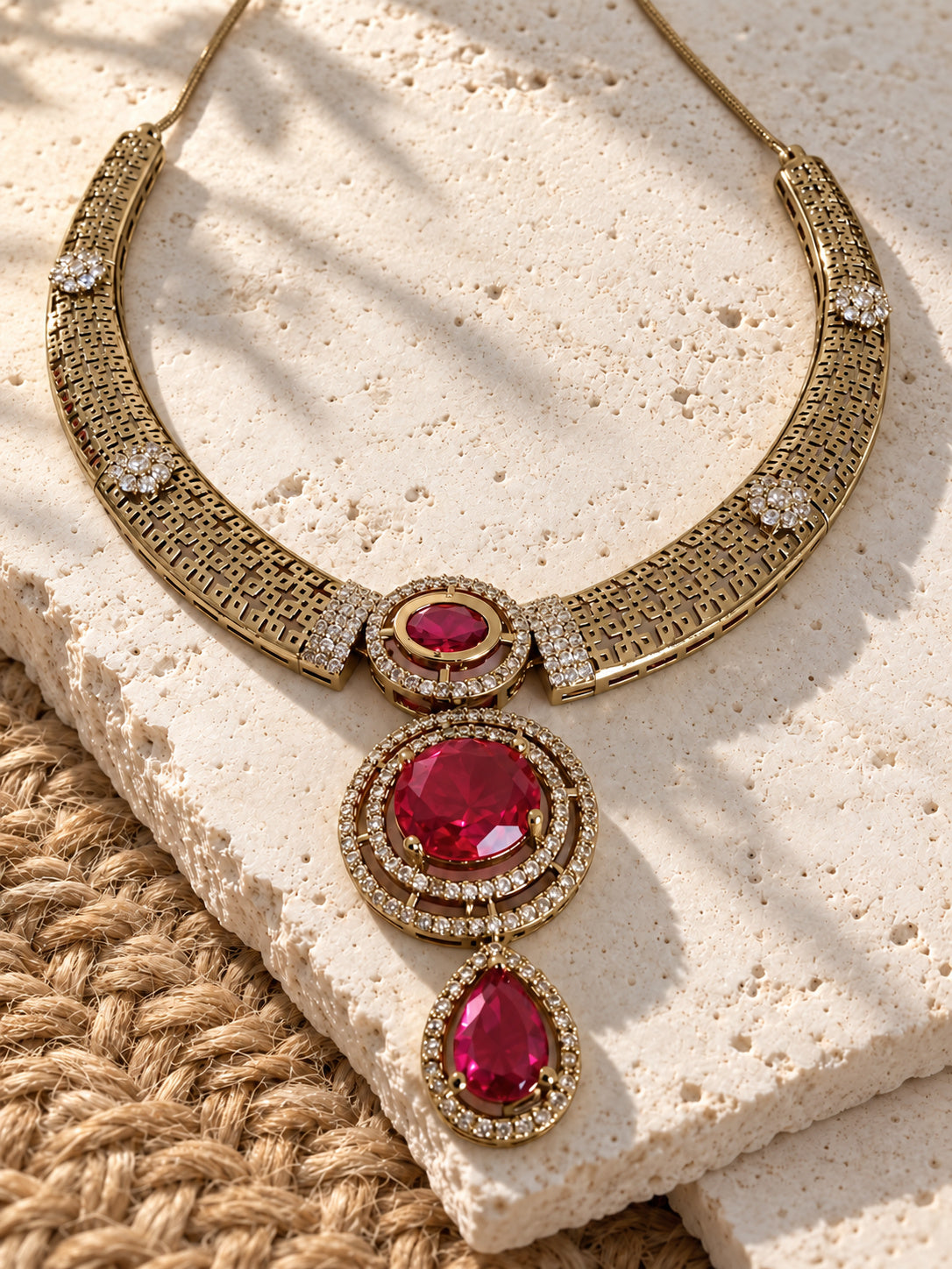 Niska gold-tone replica necklace and earrings set product view