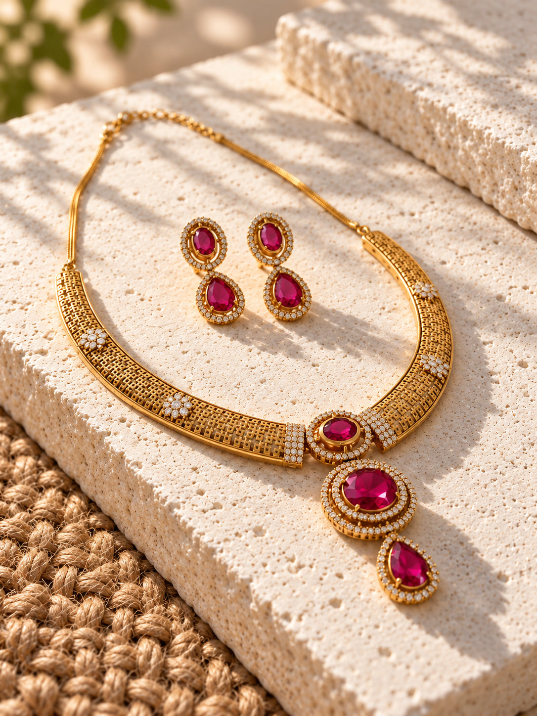 Niska gold-tone replica necklace and earrings set product view