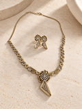 Niska gold-tone floral geometric replica necklace and earring set - view 4
