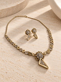 Niska gold-tone floral geometric replica necklace and earring set - view 10
