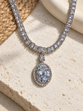Niska Oval Halo Replica Necklace and Earring Set