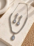 Niska Oval Halo Replica Necklace and Earring Set