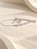 Niska pink teardrop replica necklace set with matching drop earrings - view 6