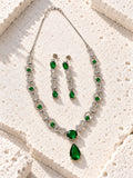 Emerald green replica necklace set product detail view 2