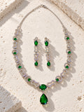 Emerald green replica necklace set product detail view 3
