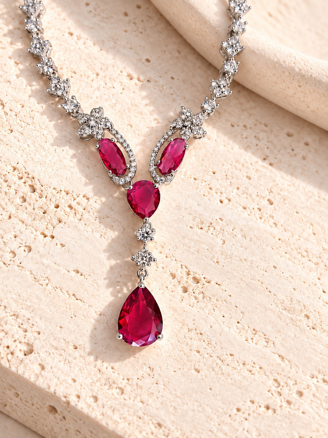 Niska pink AD Stone Silver replica jewellery – view 12