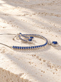 Niska navy blue AD stone replica necklace and earrings set NE26N10482 – view 10