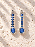 Niska navy blue AD stone replica necklace and earrings set NE26N10482 – view 11