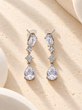 Niska pear-drop silver-tone replica necklace and earring set earrings