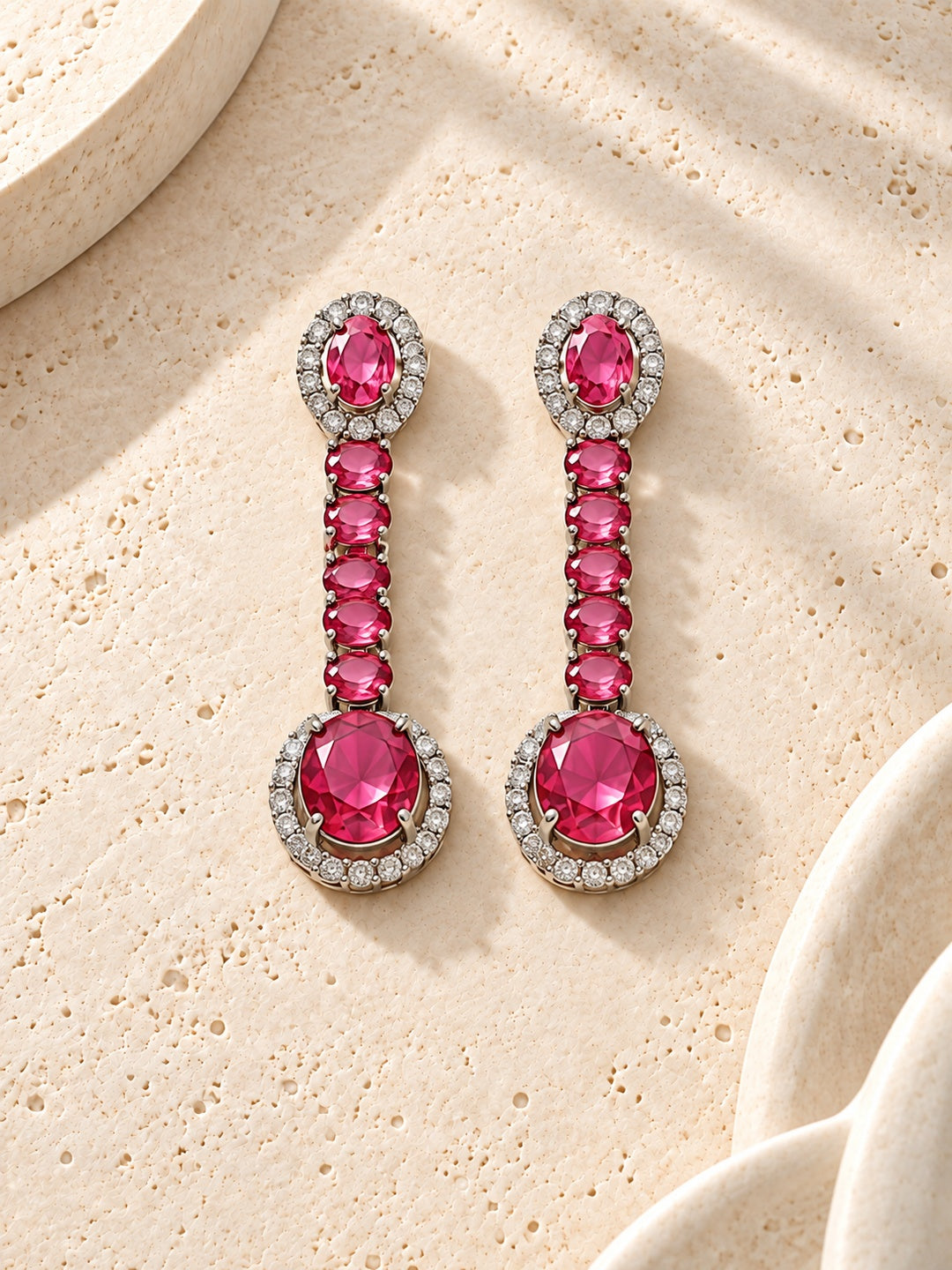 Niska rose pink oval replica necklace and earrings set NE26N10484 product view 5