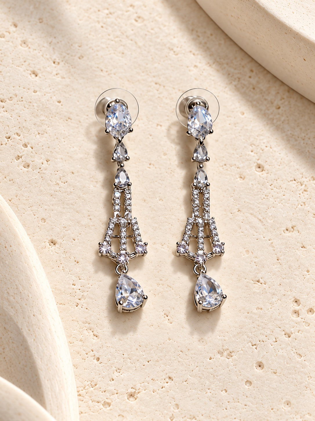 Niska AD stone teardrop necklace set – earrings