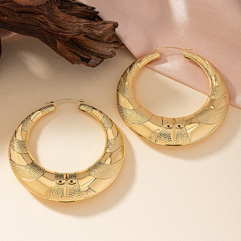Anti Tarnish Gold Pleated Earrings