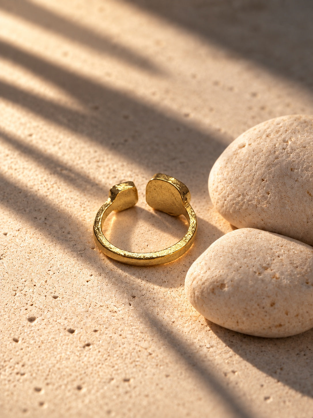 Niska green and gray dual stone open ring - editorial view 3