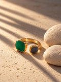Niska green and gray dual stone open ring - editorial view 5