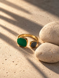 Niska green and gray dual stone open ring - editorial view 8