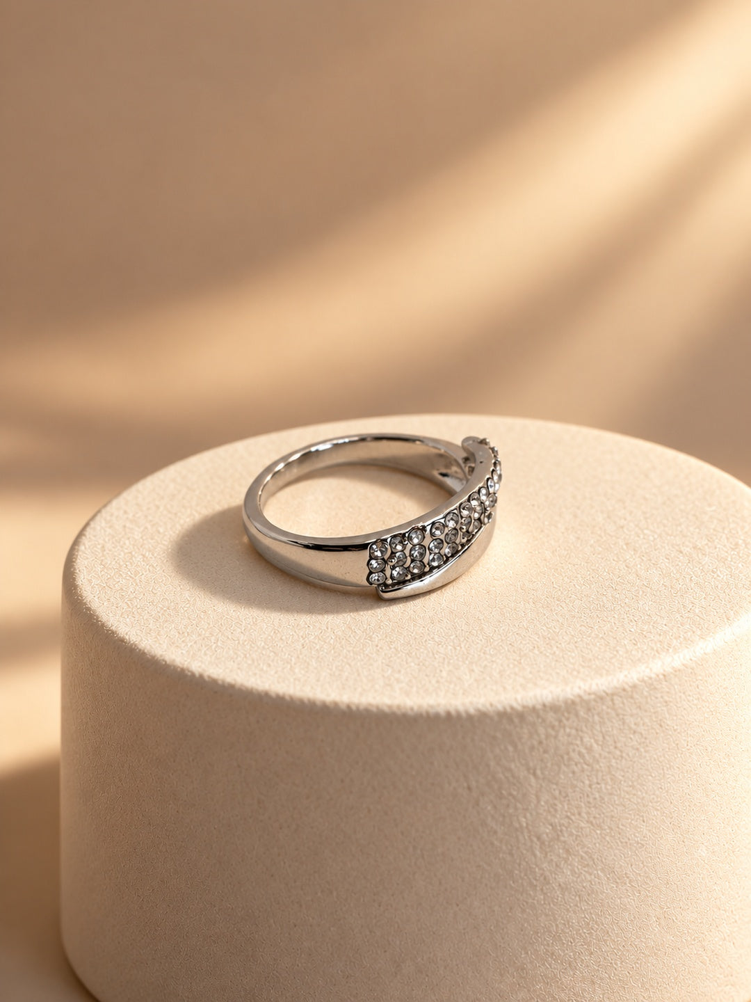 Niska silver-tone curved stone replica ring product view 4