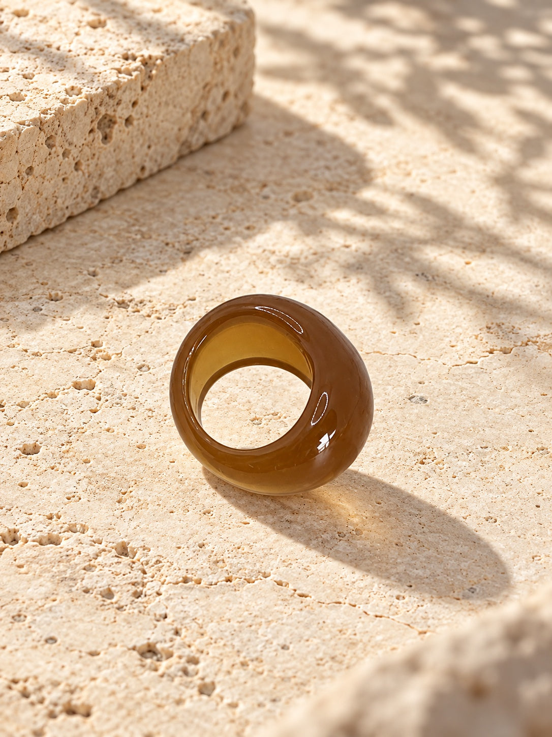 Niska amber brown dome replica ring product view 1