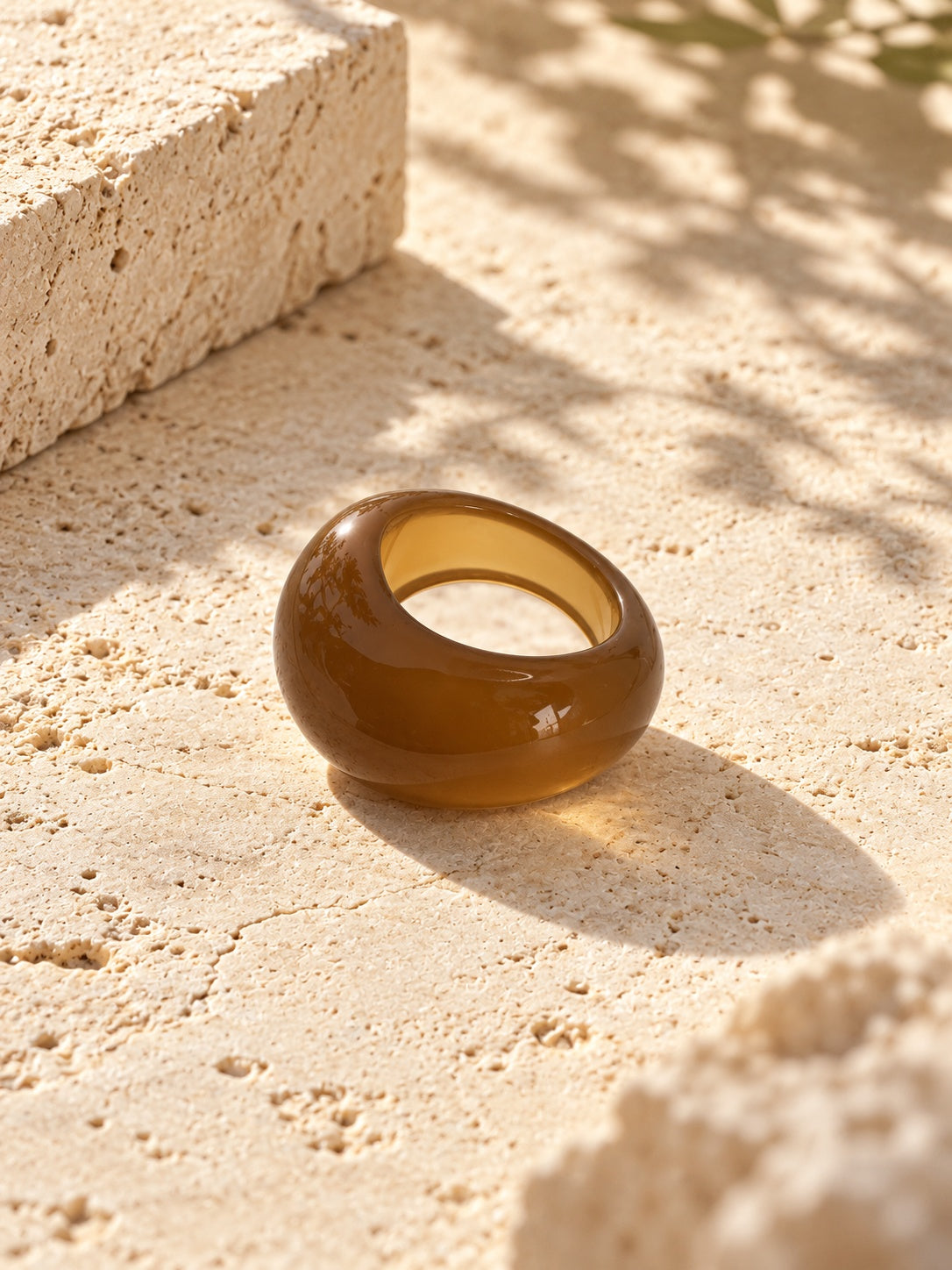 Niska amber brown dome replica ring product view 2